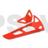FUP-011K - FUSUNO CLEARCOATED Painted Neon Red Fiberglass Horizontal/Vertical Fins - Trex 600 XL Nitro / Electric ( 15mm longer) 2mm
